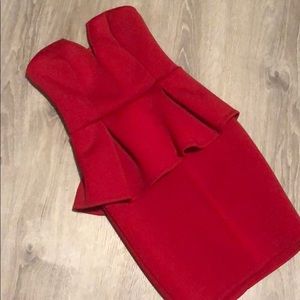 Red peplum dress